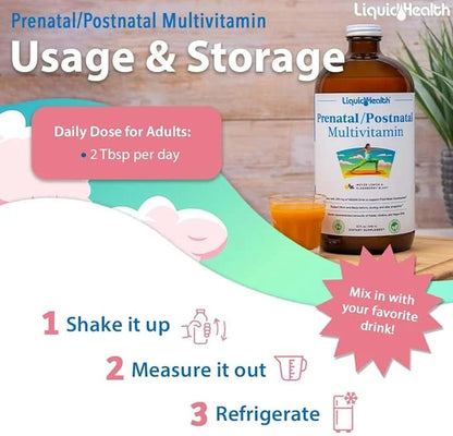 LIQUIDHEALTH Prenatal/Postnatal Multiple Liquid Women's Multivitamin (2 Pack)