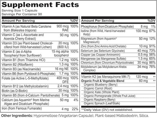 NATURELO One Daily Multivitamin for Teens 90 Capsules