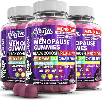 Menopause Supplement For Women Gummies with Black Cohosh, Wild Yam Magnesium, Red Clover For Menopause Relief Hormone Bala...