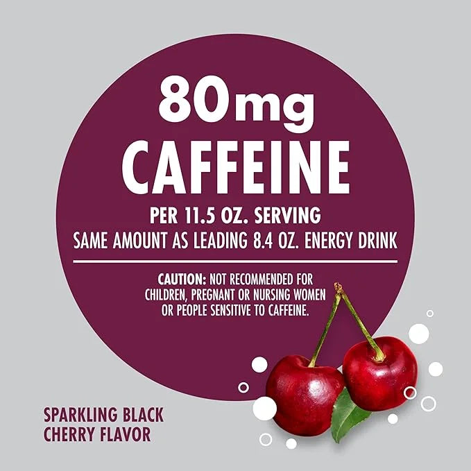 V8 +SPARKLING ENERGY Black Cherry Energy Drink, Made with Real Vegetable and Fruit Juices, 11.5 FL OZ Can 4 Count (Pack of...
