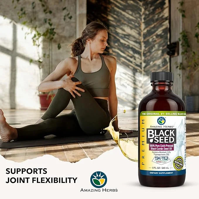 Amazing Herbs Premium Black Seed Oil - Gluten Free, Non GMO, Cold Pressed Nigella Sativa Aids in Digestive Health, Immune ...
