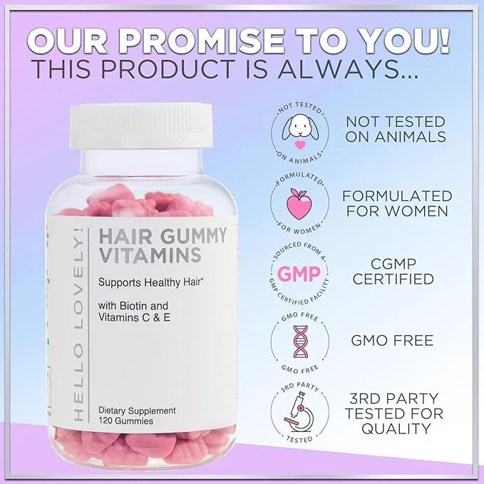 Hello Lovely! Hair Vitamins Gummy 5000 mcg 120 Bear