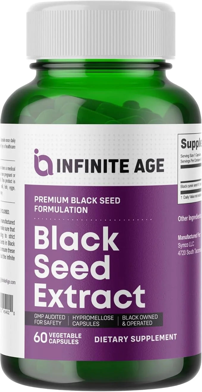 INFINITE AGE Dry Organic Black Seed Oil Extract Capsules - Nigella Sativa Seed Extract Immune Booster, for Optimal Skin, H...