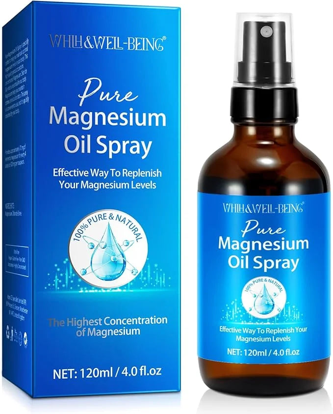 Magnesium Oil for Feet, Magnesium Spray, Pure Magnesium Oil Spray Organic Natural Magnesium Spray Glass Bottle, Easy to Ab...