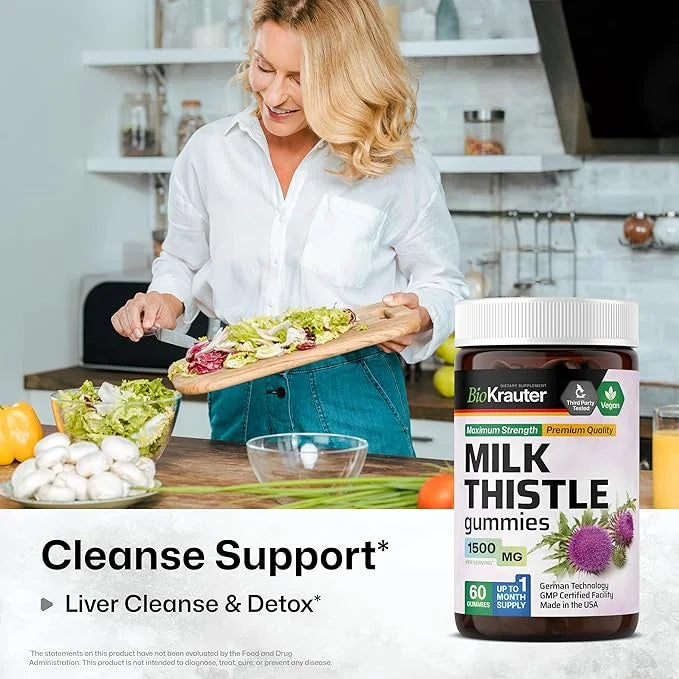 Milk Thistle Gummies 4:1 Extract 1500 mg 60 Vegan