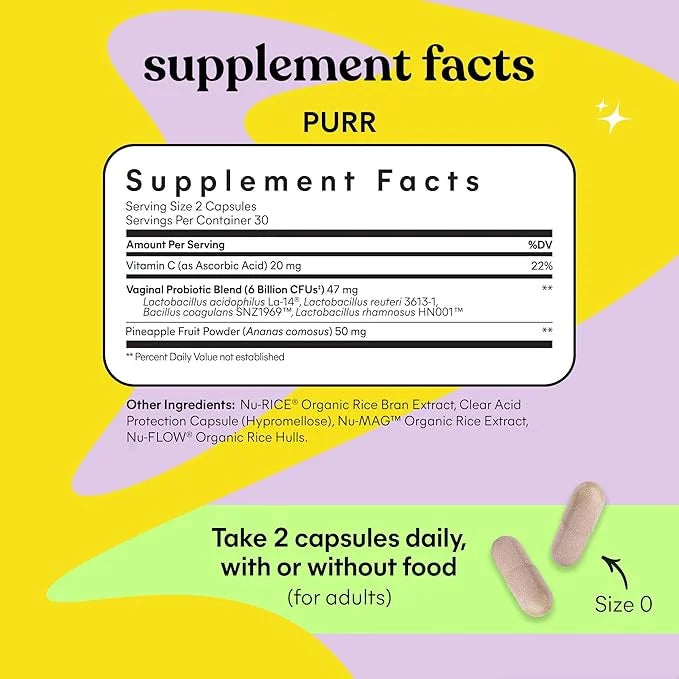 Lemme Purr Vaginal Probiotics for Women 60 Veggie