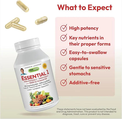 ANDREW LESSMAN Essential-1 Multivitamin 1000 IU D3 180 180 Small 100 mcg B12. CoQ10 CoQ10 Lutein