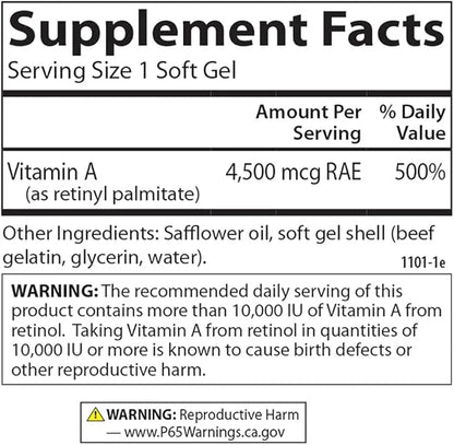 Carlson - Vitamin A, 15000 IU (4500 mcg 120 Softgels