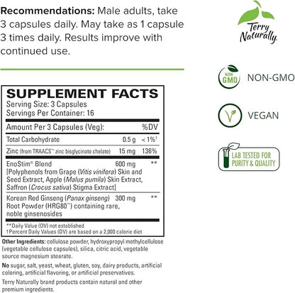 Terry Naturally HRG80 Red Ginseng Male Power 48 Capsules 16 Servings
