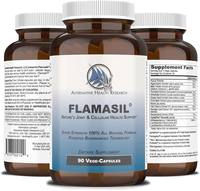 Flamasil™- for Healthy Inflammation Response* | Multi-Herbal Pain Reliever* and Joint Aid | Bio-Enhanced Turmeric, Boswell...