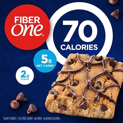 Fiber One 70 Calorie Brownies, Chocolate Chip Cookie, 2g Sugar, Value Pack, 12 Count, 10.6 oz - Product Image