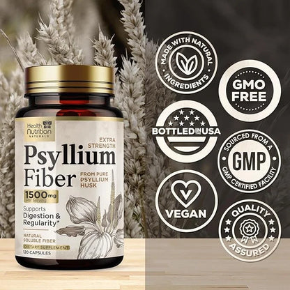 High Absorption Psyllium Husk Capsules 1500mg 120 Fiber