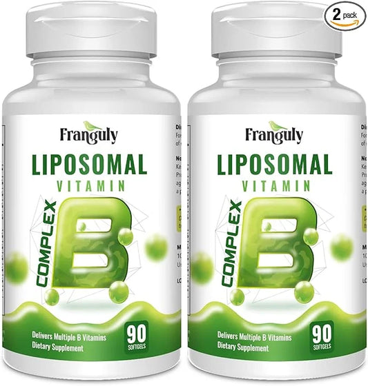 Active B Complex Liposomal B Vitamins 90 Softgels B1, B2, B2, B3, B3, B5, B5, B6, B6, Biotin, B12 Methylcobalamin- Support...