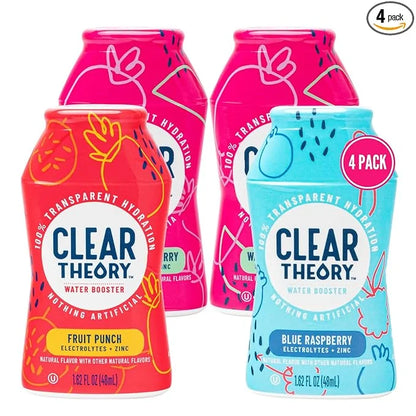 Clear Theory Water Flavoring Drops, Electrolytes Drink Mix, Water Enhancer Liquid, Flavored Hydration for Kids, Vegan, Glu...