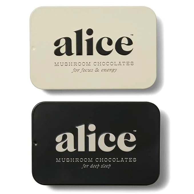 Alice Mushrooms Nightcap + Brainstorm Duo | Functional Mushroom Chocolates | Brainstorm Energy Bites for Focus, Clarity & ...