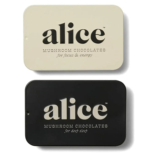Alice Mushrooms Nightcap + Brainstorm Duo | Functional Mushroom Chocolates | Brainstorm Energy Bites for Focus, Clarity & ...