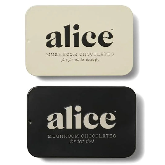 Alice Mushrooms Nightcap + Brainstorm Duo | Functional Mushroom Chocolates | Brainstorm Energy Bites for Focus, Clarity & ...