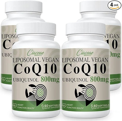 Liposomal CoQ10 800mg Ubiquinol Softgel, Max Q10, Ubiquinol CoQ10 Supplement CoQ10 800mg, 800mg, 240 240 Vegan