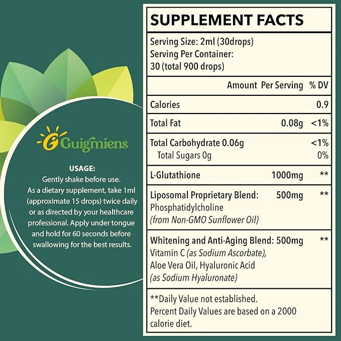 Liposomal Glutathione, Superior Absorption, Liquid Glutathione 4 fl.oz,1500 fl.oz,1500 mg