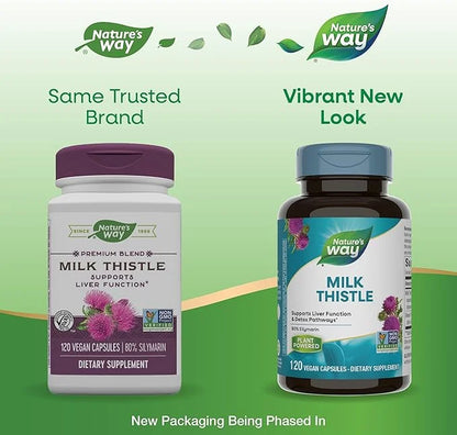 Nature's Way Milk Thistle Premium Blend 80% Silymarin 120 Capsules