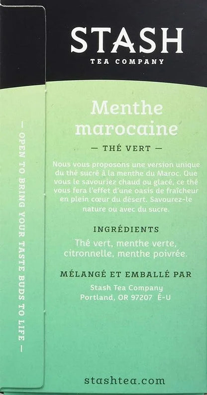 Stash Tea Moroccan Mint Green Tea - Caffeinated, Non-GMO Project Verified Premium Tea with No Artificial Ingredients, 20 C...