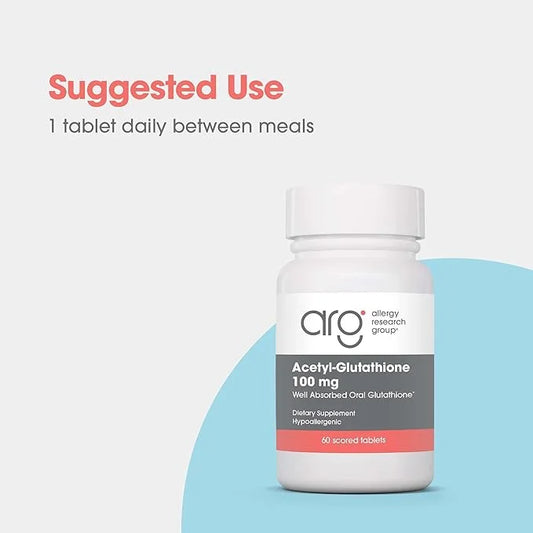 Allergy Research Group Acetyl-Glutathione - S-Acetyl-L-Glutathione, Well Absorbed, Oral Glutathione, Immune Support, 100 m...