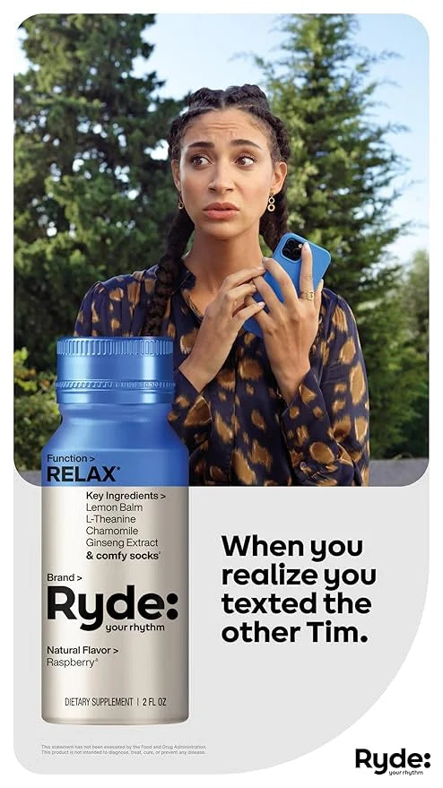 Ryde: Relax Shot 0 Calories, 0 Sugar 2 FL (8 Pack)