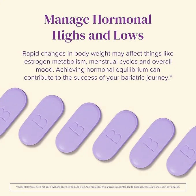 BariMelts Hormonal Balance+, 60 Easy-Swallow Caplets (1-Month Supply), Bariatric Supplement with DIM, NAC and Chasteberry,...