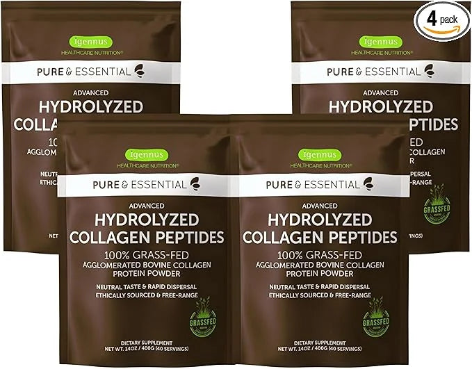 Pure & Essential 100% Grass Fed 1, 2 2 & 3, Non-GMO, 4 x 40 Servings