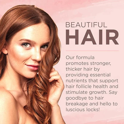 Hair Skin and Nails Vitamins – 5000mcg Biotin 60 Softgels