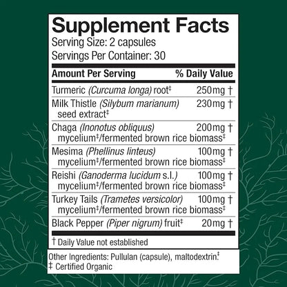 Host Defense MycoBotanicals Liver* Capsules 60 Capsules (30 Servings)*