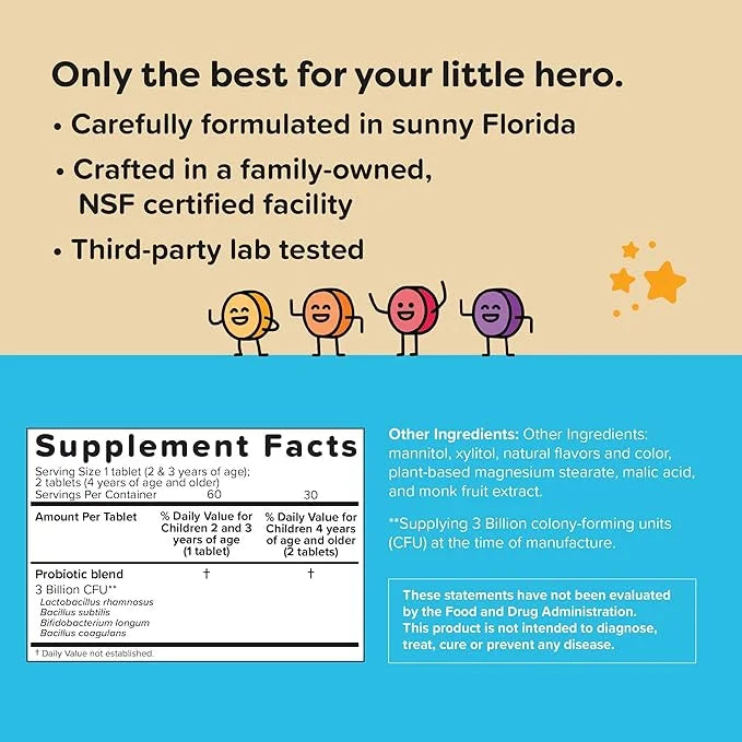 Renzo's Kids Probiotic 60 Cherry-Flavored