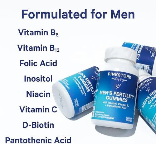 Blue Stork Fertility Supplement Gummies for Men - Male Prenatal Vitamins, Conception Support for Him - Reproductive Health...