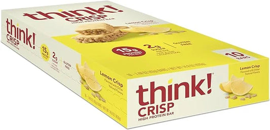 think! Protein Bars, High Protein Snacks, Gluten Free, Kosher Friendly, Lemon Crisp, 10 Count (Packaging May Vary) - Produ...