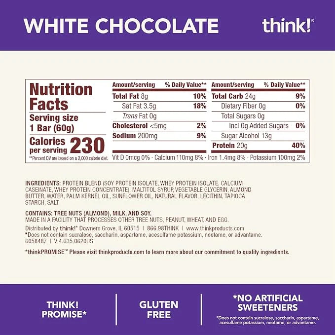 think! Protein Bars, High Protein Snacks, Gluten Free, Kosher Friendly,Variety Pack, Nutrition Bars, 2.1 Oz per Bar, 12 Co...