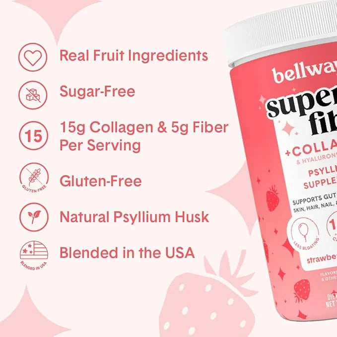 Bellway Super Fiber Powder + Collagen (4 Pack), (45.84 oz)