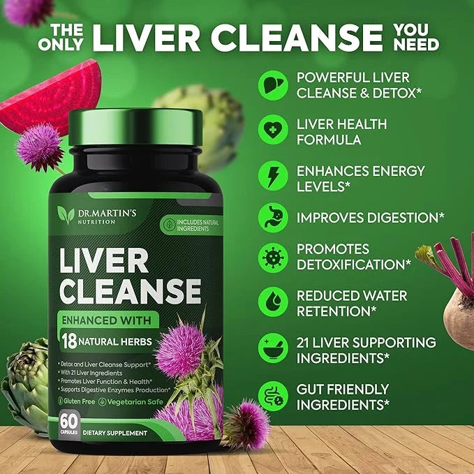 Liver Cleanse Detox & Repair Formula Supplement 21 Ingredients