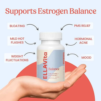 Balance DIM Supplement 200mg - Hormone Balance for Women - PMS, Menopause and Hormonal Acne Support- Vegan, Non-GMO, Glute...