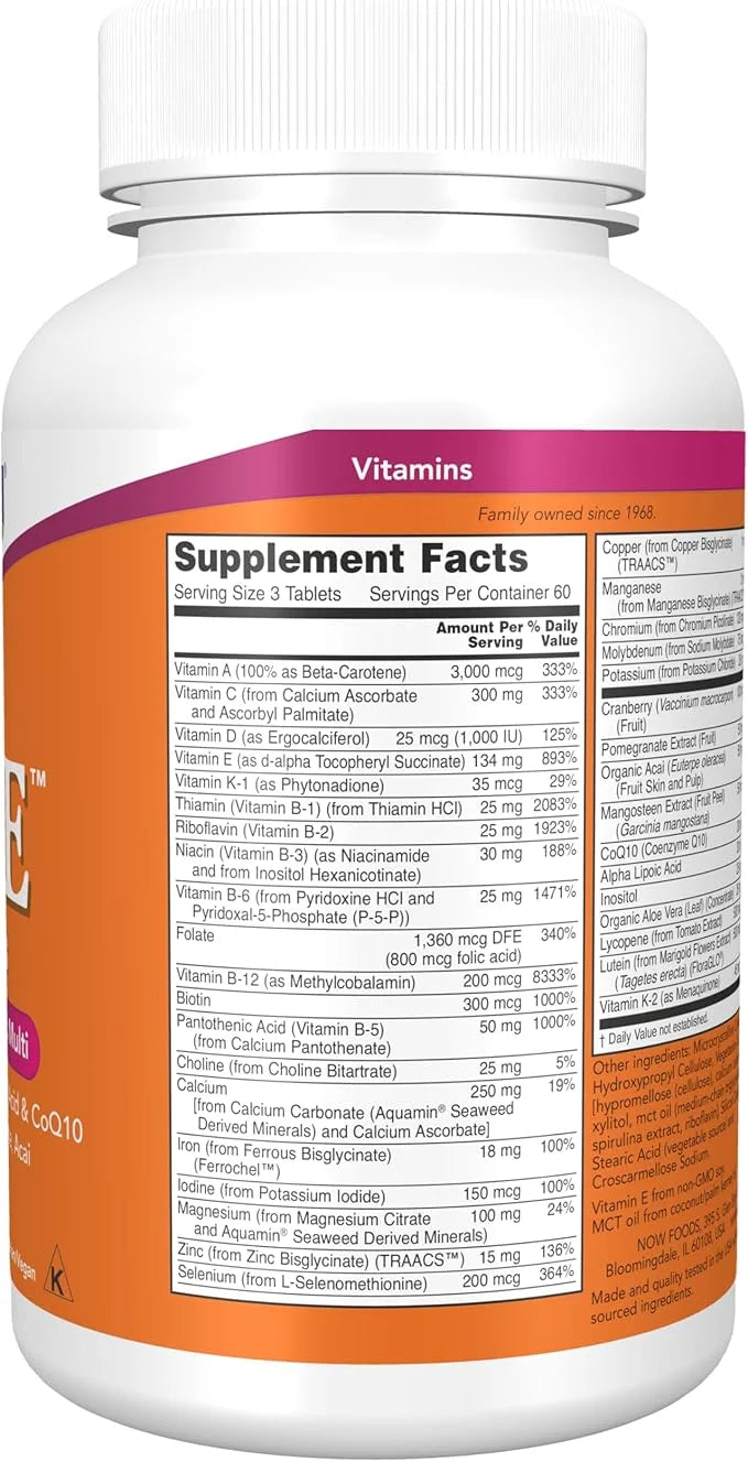 NOW Supplements, Eve™ Women's Multivitamin CoQ10, plus 180 Tablets