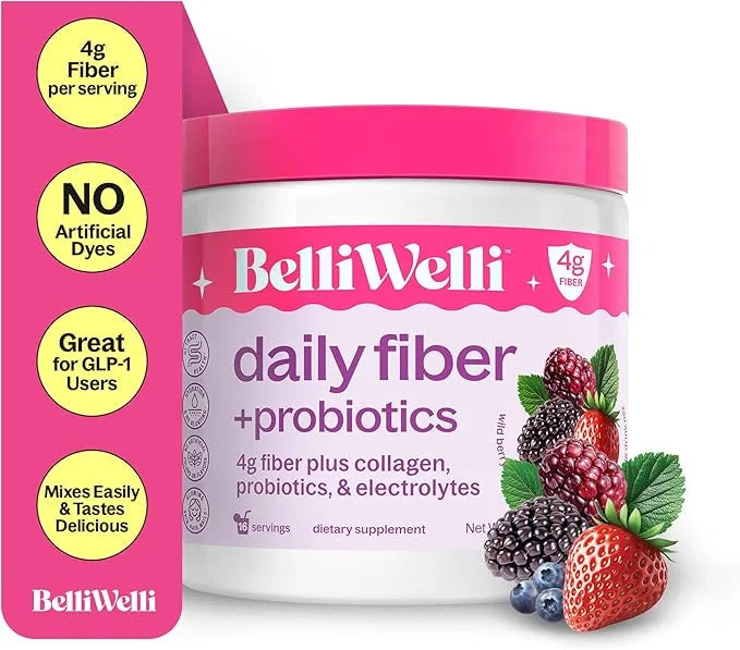 Daily Fiber Supplement Powder with Collagen, Probiotics & Electrolytes | Supports Digestive Health, Gut Balance & Debloati...