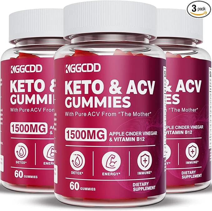 (3 Pack) Keto ACV Gummies Extreme 1500MG Keto Gummies Apple Cider Vinegar Formulated with Pomegranate Beet Juice Powder B1...