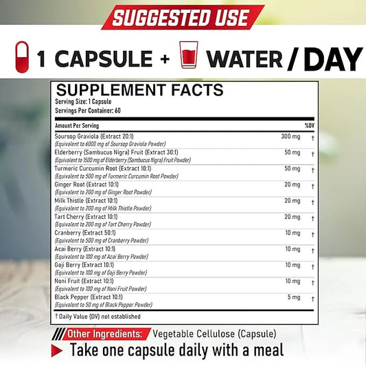 11in1 Graviola Soursop Capsules 9450mg