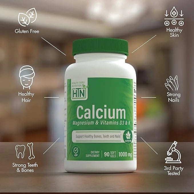 Health Thru Nutrition Calcium 1000mg and 400mg with D3 & (90 Softgels)