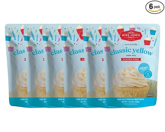 Miss Jones Baking Gluten-Free Classic Yellow Cake Mix - Certified Gluten Free & Made with Premium Ingredients, Easy To Bak...