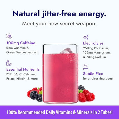 Zipfizz Daily Energy Drink Powder, Berry, 20 Pack | 3-in-1 Sustained Energy, Rapid Hydration, and Essential Vitamins | Sug...