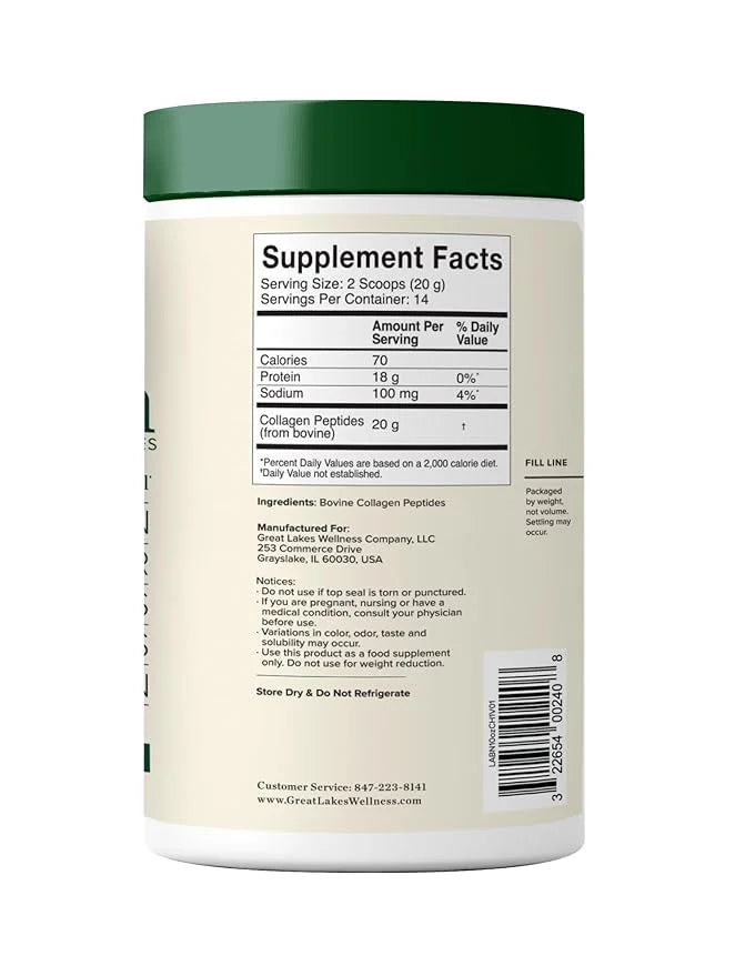 Great Lakes Wellness Collagen Peptides Powder 10 oz