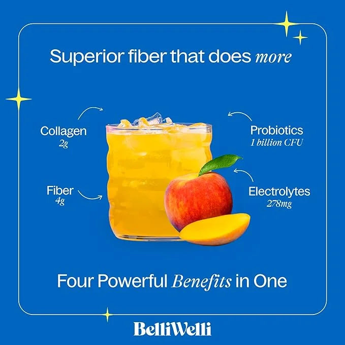 Daily Fiber Supplement Powder with Collagen, Probiotics & Electrolytes | Supports Digestive Health, Gut Balance & Debloati...