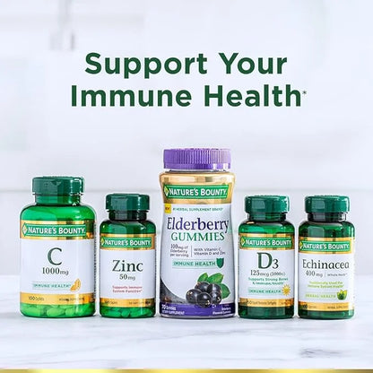 Nature's Bounty Elderberry Gummies, Dietary Supplement, 100 mg, 70 Gummies