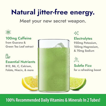 Zipfizz Daily Energy Drink Powder, Limon, 20 Pack | 3-in-1 Sustained Energy, Rapid Hydration, and Essential Vitamins | Sug...