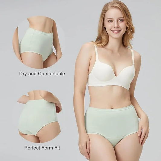 Battewa Leak Proof Underwear for Women 50ML for (Medium,Green-Purple,2pack)